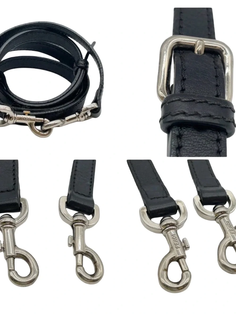 Fendi Black Leather Mini Satchel  with Top Handles and Crossbody Strap